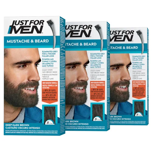 Miniatura 12 de Just For Men - Tinte para bigote y barba, tinte para barba para hombres con cepillo, incluye queratina, biotina, aloe vera y aceite de coco