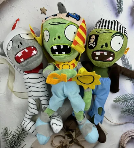 Miniatura 5 de JHESAO 3 piezas de peluches de PVZ plantas y zombis juguetes de peluche normal zombie PVZ 1 2 peluche suave muñeca momia zombi nuevo