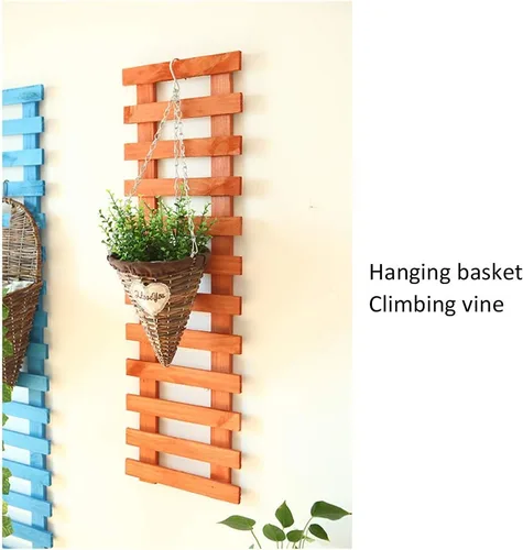 Miniatura 5 de Soporte de madera para flores, para colgar en la pared, para plantas, escalada, para interior, salón, balcón, tres tamaños Azul