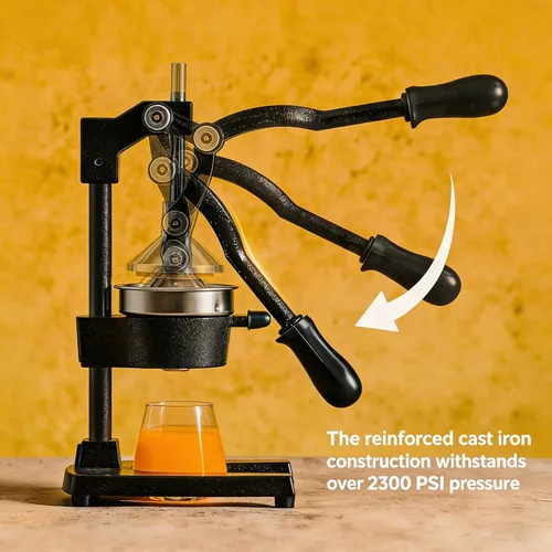 Miniatura 4 de Exprimidor de jugo de naranja de hierro fundido para cocina, exprimidor de cítricos profesional de alta resistencia, prensa manual de cítricos