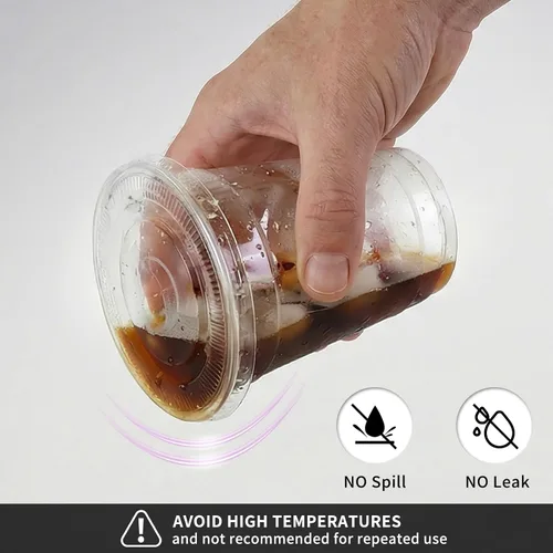 Miniatura 6 de Astomi Vasos de plástico desechables de 10 onzas, tazas de café helado transparentes con tapas y pajitas, vasos de plástico resistentes y seguros