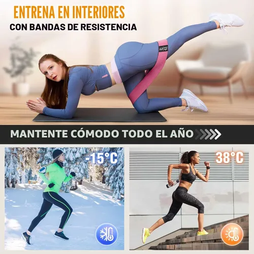 Miniatura 7 de Bandas de resistencia de tela para entrenar - Bandas de ejercicio para mujeres y hombres, bandas de trasero para piernas y glúteos, yoga, pilates