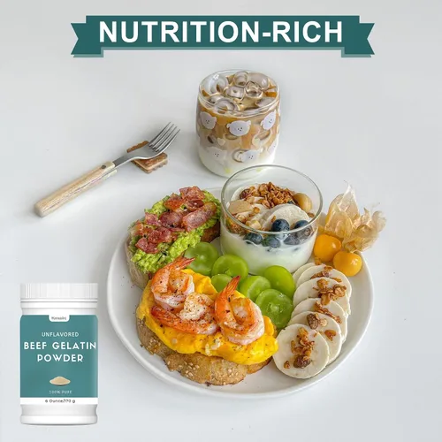 Miniatura 7 de Polvo de gelatina de res de 6 onzas sin sabor, espesante natural, rico en colágeno, utilizado en gelatinas, pudines, dulces, productos lácteos