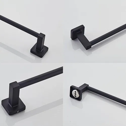 Miniatura 4 de Toallero de baño negro mate de 12 pulgadas, accesorios de baño, toallero grueso de acero inoxidable para baño, toallero montado en la pared