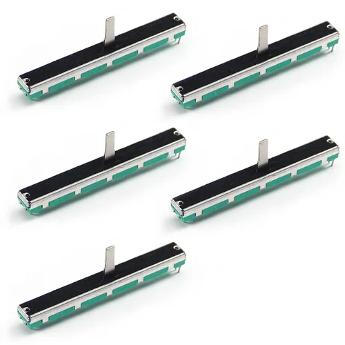 Miniatura 12 de Fielect 5 unids 10K Slide Potenciómetro de película de carbono Fader resistencias variables mezclador 5.039 in 3Pins 10K Ohm potenciómetros lineales