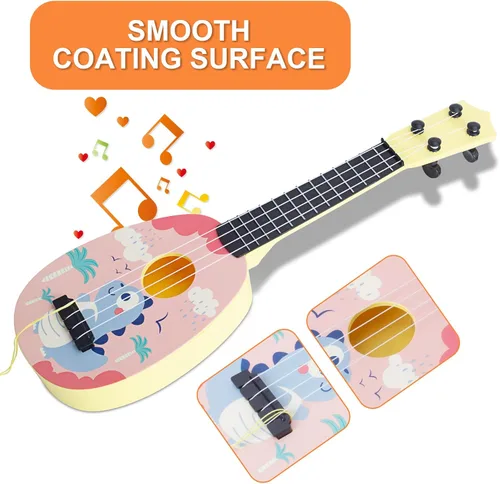 Miniatura 6 de YOLOPLUS+ Ukulele Guitarra Juguete para Niños Pequeños de 17 Pulgadas, 4 Cuerdas, Mini Guitarra para Niños - Instrumentos Musicales para Niños