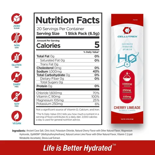 Miniatura 2 de H2O Electrolytes - Mezcla de bebida en polvo de electrolitos, cero azúcar, paquetes de hidratación de sal natural para recuperación y bienestar