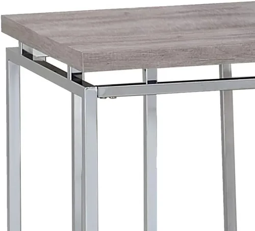 Miniatura 2 de Benjara - Mesa auxiliar con mesa rectangular y patas de metal, color plateado y marrón