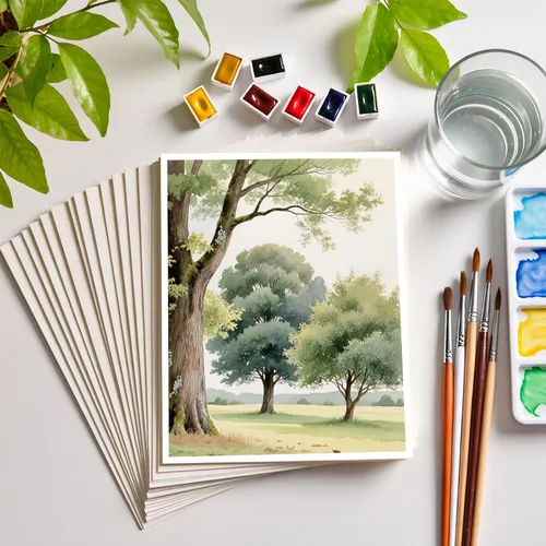 Miniatura 7 de Threvortax 100 piezas de papel de acuarela de 8.5 x 11 pulgadas, 105 libras/230 GSM, papel de color de agua de prensa en frío para estudiantes y 100