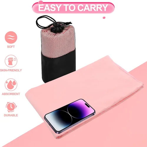 Miniatura 4 de Paquete de 2 toallas de yoga caliente, toallas de microfibra suave súper absorbentes, para esterilla de yoga, tamaño de esterilla, toalla de yoga