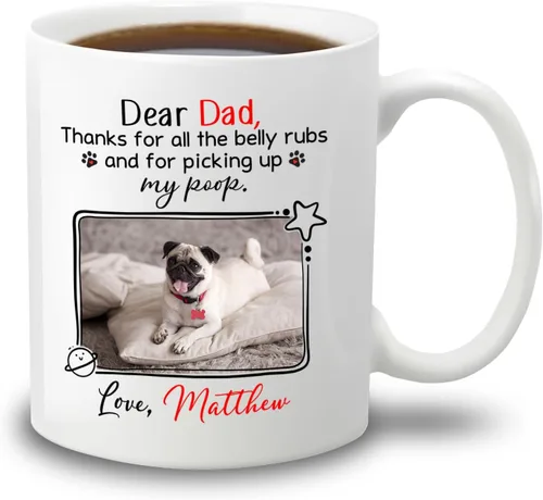 Miniatura 13 de Taza de café con nombre personalizado "Best Dog Mom Ever", regalo para mamá, mamá, madre, amante de los perros, taza de cerámica blanca Taza blanca