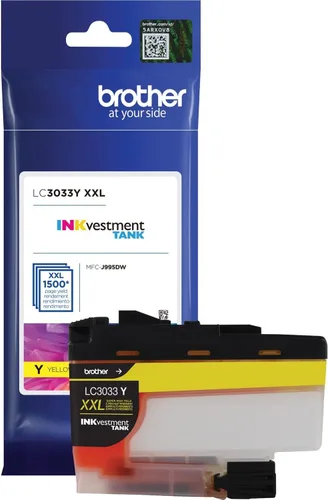 Brother LC3033Y original cartucho de tinta amarillo de alto rendimiento para tanque de tinta, rendimiento de página de hasta 1500 páginas, LC3033,