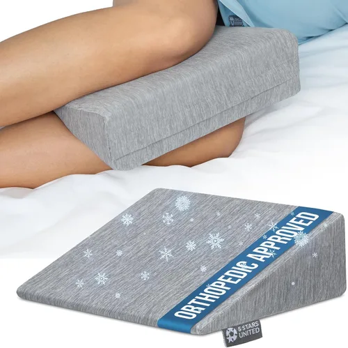 5 STARS UNITED Almohada de rodilla pequeña para personas que duermen de lado, soporte de espuma firme de cuña para vientre, espalda y rodillas,