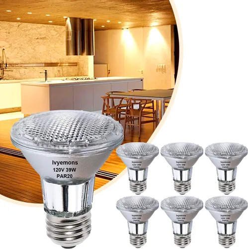 Miniatura 9 de PAR20 Flood 39W 120V 480 lúmenes - 2 paquetes de bombillas PAR20 Flood con base E26, PAR 20 regulable 2800K blanco cálido, bombilla PAR 20 de larga