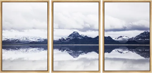 Miniatura 32 de SIGNWIN Lienzo enmarcado para pared, juego de arte tranquilo con reflejo de lago, acuarela, montaña y agua, ilustraciones modernas, arte abstracto