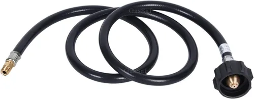 Miniatura 4 de GasSaf Manguera de propano de 4 pies para RV, manguera conector pigtail de propano QCC1 - conector ACME x 1/4" macho invertido con estriado