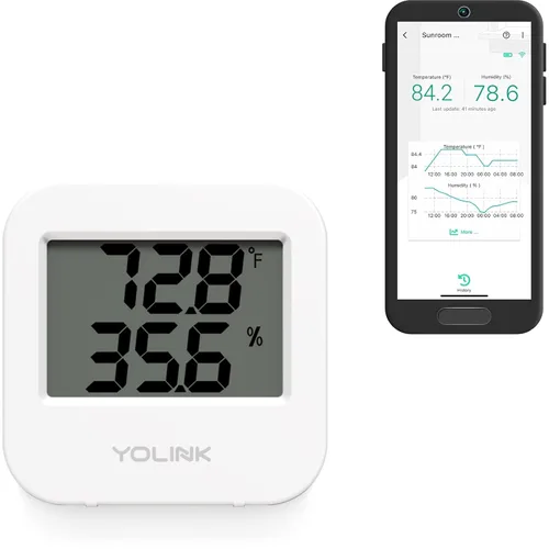 YoLink Sensor inalámbrico inteligente de temperatura y humedad, amplio rango de temperatura para refrigerador, invernadero, jaula de mascotas,