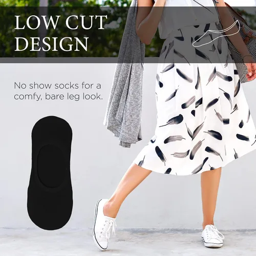 Miniatura 2 de Eedor - Calcetines invisibles para mujer, antideslizantes, de corte bajo
