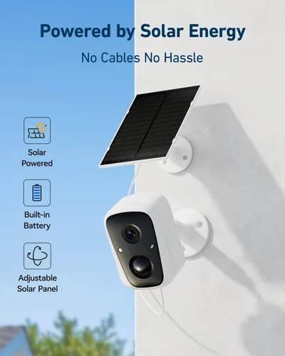 Miniatura 2 de Cámara de seguridad solar inalámbrica para exteriores, 4MP con energía solar, cámaras WiFi para vigilancia de seguridad en el hogar, WiFi 2.4G/5G