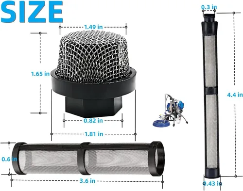 Miniatura 5 de 246385 246384 287032 Juego de filtros para Graco 390 395 490 495 495 595 3400 pulverizador 3 tipos de bomba de pulverización de filtro de paja