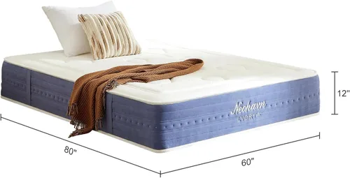 Miniatura 2 de Colchón Queen híbrido de espuma viscoelástica de gel refrescante de 12 pulgadas para un sueño nocturno fresco, soporte Ergo de 5 zonas para alivio