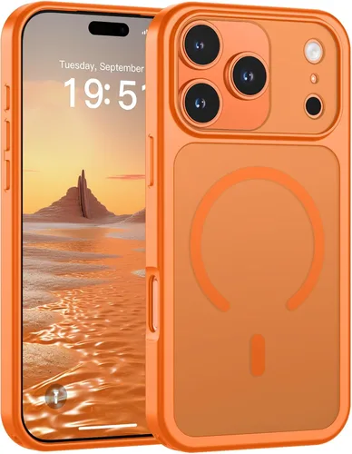 Miniatura 50 de SUPFINE Funda magnética para iPhone 11 Pro Max (compatible con MagSafe) (protección contra caídas de grado militar), delgada, translúcida mate, a