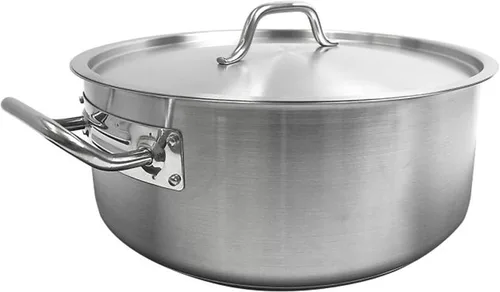 Miniatura 4 de TrueCraftware - Olla de acero inoxidable de 15 cuartos de galón con base encapsulada y cubierta - Olla de brasero de alta resistencia para sopa