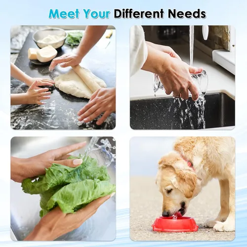 Miniatura 8 de Vortopt Filtro de agua para grifo para fregadero, flujo rápido, sistema de filtración de agua de montaje en grifo de 400 galones para agua