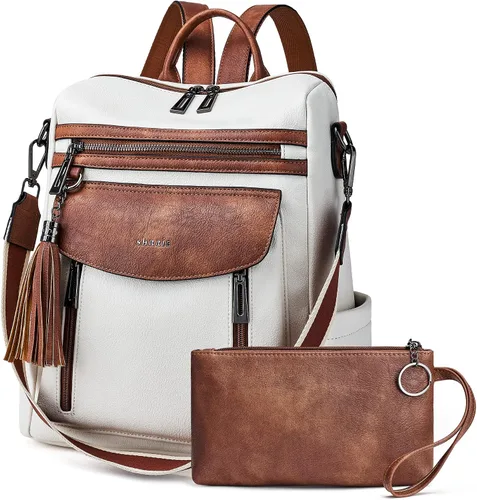 Miniatura 19 de Shrrie - Mochila de cuero para mujer, bolso de moda, mochila de cuero para mujer, mochila de viaje de diseñador, bolso de hombro convertible