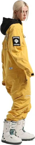 Miniatura 3 de IMPHUT Traje de esquí de una pieza para mujer, impermeable, resistente al viento, traje de nieve aislado para deportes de nieve