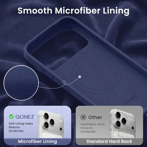 Miniatura 253 de GONEZ Funda de silicona para iPhone 15 Pro Max, compatible con Magsafe, protector de cámara + protector de pantalla, forro de microfibra suave