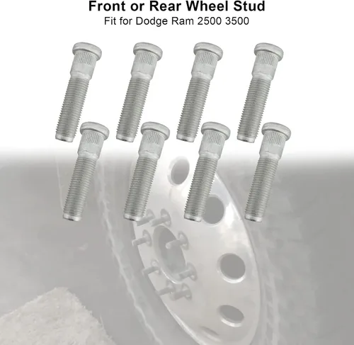 Miniatura 2 de Tornillo de rueda para Dodge Ram 2500 3500 2012 2013 2014 2015 2016 2017 2018 2019, 8 piezas 6509866AA pernos de rueda delantera o trasera