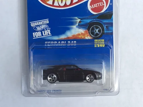 Miniatura 2 de Hot Wheels Black Ferrari 348 Collector #443 Coolest to Collect Card 5 DOT Wheel