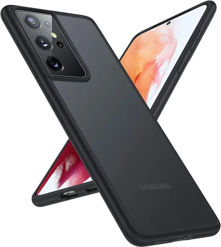 TORRAS Funda compatible con Samsung Galaxy S21 Ultra, [probada en caídas de grado militar], funda S21 Ultra, parte trasera dura mate translúcida con