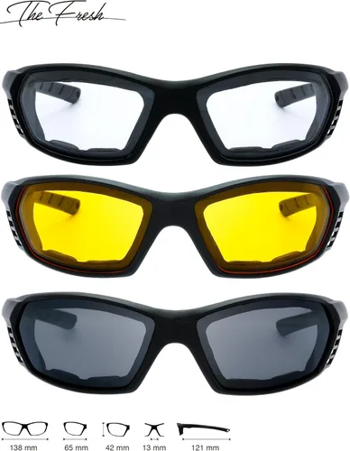 Miniatura 2 de Gafas de Motocicleta con Marco Acolchado y Lentes que Bloquean 100% UVB/UVB para Actividades al Aire Libre y Deportes 5-negro mate