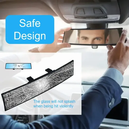 Miniatura 4 de OBTANIM Espejo retrovisor para automóvil de 10.6 pulgadas, vidrio HD, antirreflejo, clip panorámico gran angular, accesorios para espejo retrovisor