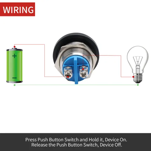 Miniatura 6 de APIELE Interruptor de botón momentáneo de 16 mm, botón momentáneo con cabeza de hongo, botón de inicio, IP65 resistente al agua, 12 V, 24 V, 36 V