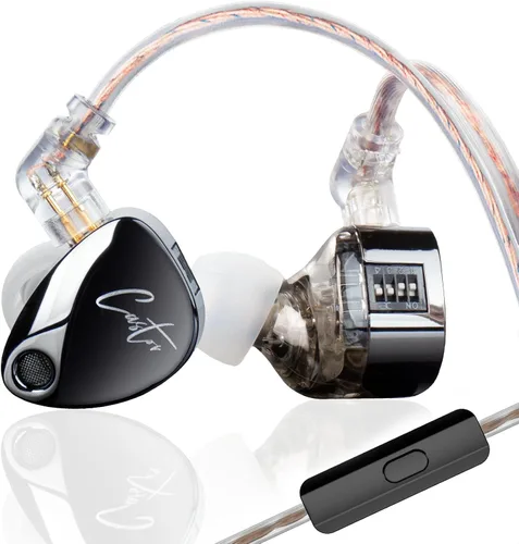 Miniatura 13 de KZ Castor - Auriculares intrauditivos, sonido de graves mejorado HiFi, IEMs aislantes de ruido ajustables, auriculares con cable de doble