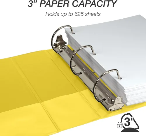 Miniatura 393 de Samsill - Carpeta duradera de 5 pulgadas, fabricada en los Estados Unidos, con anillos en D, transparente y personalizable, color blanco
