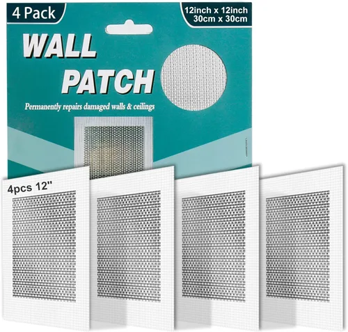 Miniatura 7 de 30 piezas de parche de paneles de yeso de 6 pulgadas, parches de reparación de pared, kit de reparación autoadhesivo de fibra de vidrio