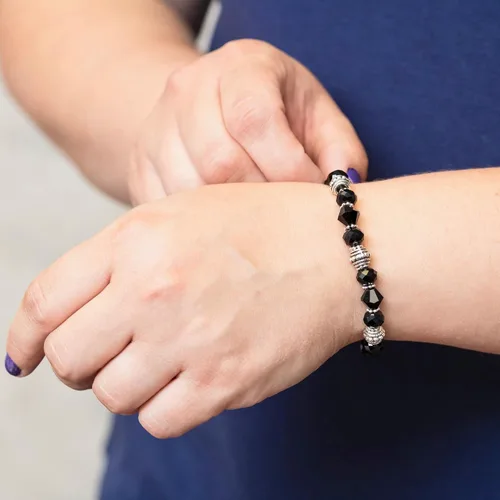 Miniatura 33 de Pulsera elástica de alerta médica, pulsera de identificación médica de repuesto intercambiable, etiqueta de identificación no incluida, cristales