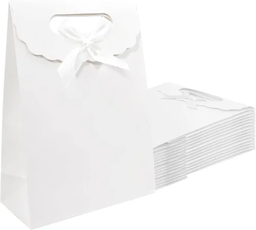 Miniatura 12 de Bolsas de regalo Patdefie con asas tamaño pequeño 7×4×10 pulgadas 16 piezas tamaño mediano para cumpleaños, fiesta, recuerdo, boda, aniversario