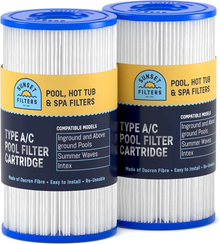 Cartucho de filtro de piscina tipo A/C para bomba de filtro Intex, piscinas enterradas y sobre el suelo, filtro de piscina de olas de verano tipo A