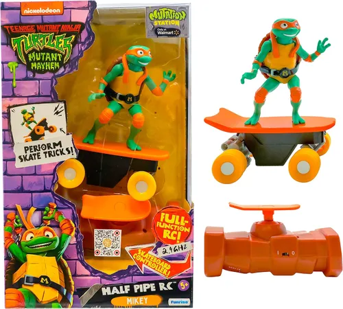 Miniatura 13 de Tortugas Ninja Mutantes Adolescentes Juguetes, Raphael Half Pipe RC Vehículo de Patineta con Trucos, Control Remoto de 2.4 GHz Juguetes de Tortugas
