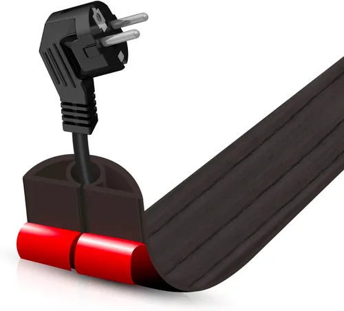 Miniatura 13 de Cubierta autoadhesiva para cables de suelo, gestión de cables de 3.3 pies, protector de tira de extensión para cables, evita tropiezos de cables