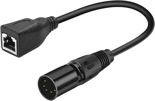 Miniatura 6 de XLR - Cable adaptador RJ45 de 5 pines, hembra a RJ45 hembra a RJ45, cable convertidor adaptador DMX (11.8 in/12 pulgadas)