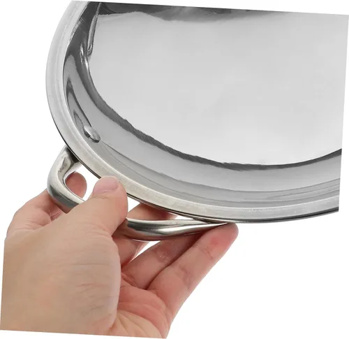 Miniatura 9 de Wok de fondo redondo de acero inoxidable con parte inferior plana para freír sartén de doble mango fácil de limpiar utensilios de cocina