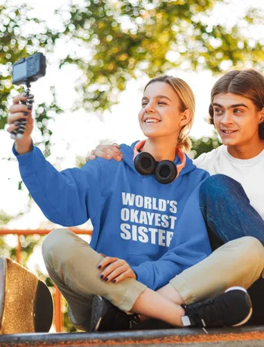 Miniatura 2 de World's Okayest Sister Sweatshirts Hoodie Sibling Gifts Sisters Women Hoodies