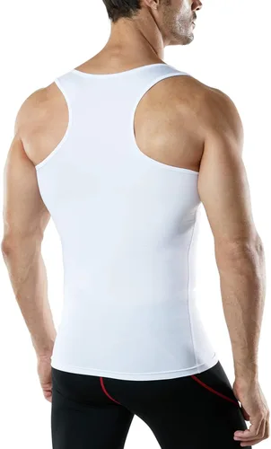 Miniatura 8 de ATHLIO Paquete de 3 camisetas sin mangas de compresión para hombre, para correr, baloncesto, entrenamiento, capa base