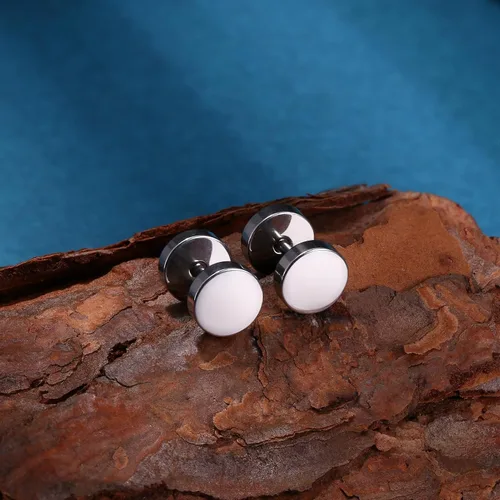 Miniatura 20 de Jstyle 4 pares de aretes de acero inoxidable para hombres y mujeres, aretes de aro Huggie Piercing 18G